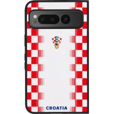 Google Pixel Fold Case Hülle - Silikon schwarz Kroatien 2026 personalisierbares Fussballtrikot
