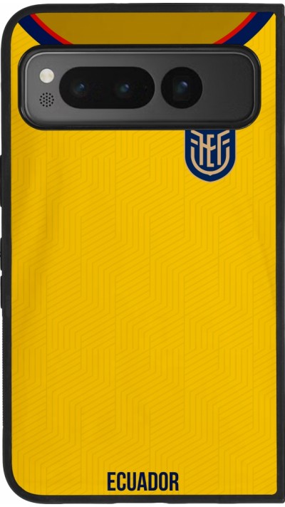 Coque Google Pixel Fold - Silicone rigide noir Maillot de football Equateur 2022