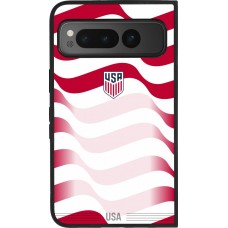 Coque Google Pixel Fold - Silicone rigide noir Maillot de football États-Unis 2026 personnalisable