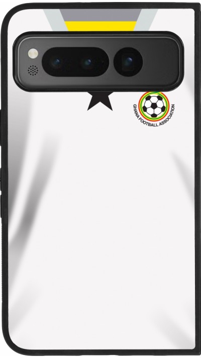 Coque Google Pixel Fold - Silicone rigide noir Maillot de football Ghana 2022 personnalisable