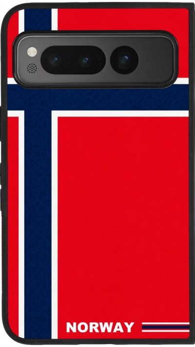 Google Pixel Fold Case Hülle - Silikon schwarz Norwegen 2026 personalisierbares Fussballtrikot