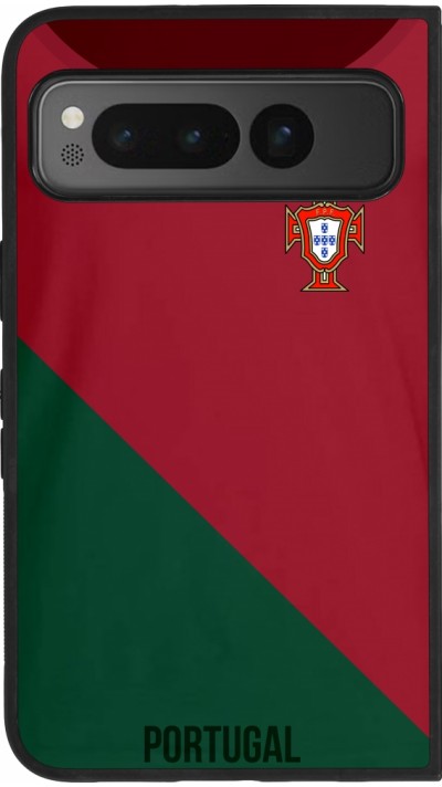 Coque Google Pixel Fold - Silicone rigide noir Maillot de football Portugal 2022