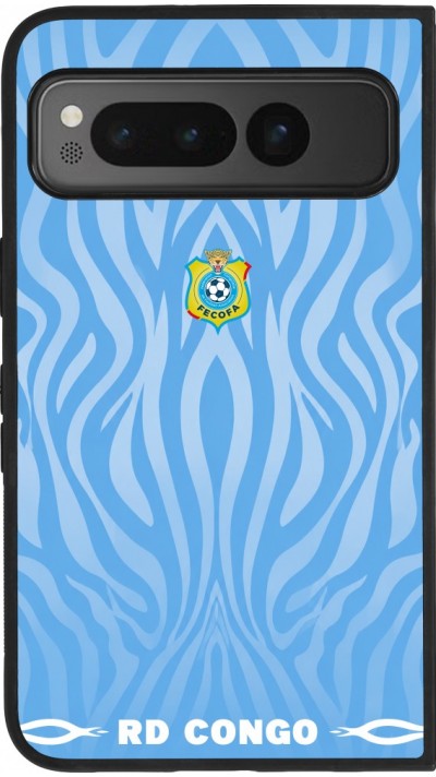 Google Pixel Fold Case Hülle - Silikon schwarz Demokratische Republik Kongo 2026 personalisierbares Fussballtrikot