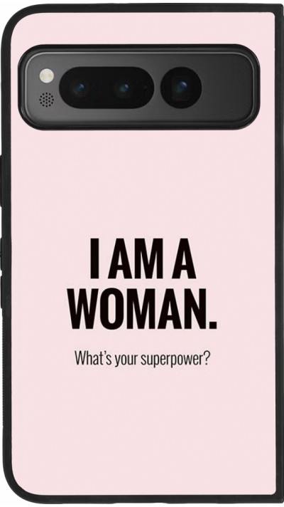Coque Google Pixel Fold - Silicone rigide noir I am a woman