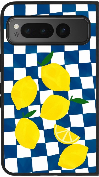 Coque Google Pixel Fold - Silicone rigide noir Illustration lemons 2026