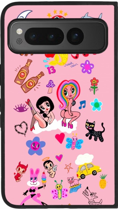 Coque Google Pixel Fold - Silicone rigide noir Karol G La Bichota Manana Sera Bonito