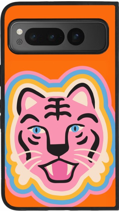 Coque Google Pixel Fold - Silicone rigide noir Lion colors 2026