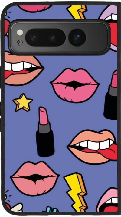 Coque Google Pixel Fold - Silicone rigide noir Lips and lipgloss