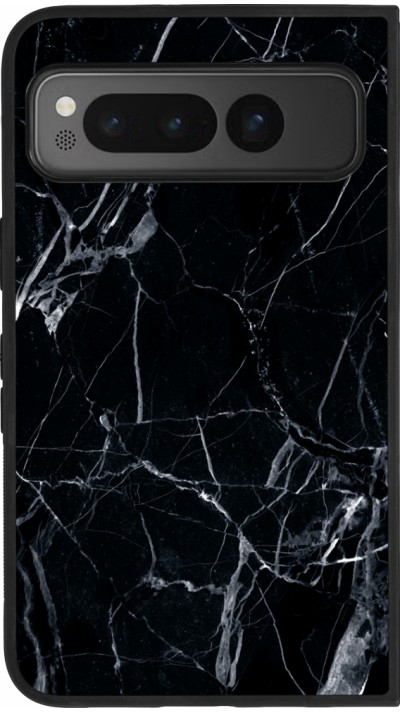 Coque Google Pixel Fold - Silicone rigide noir Marble Black 01