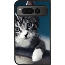 Google Pixel Fold Case Hülle - Silikon schwarz Meow 23