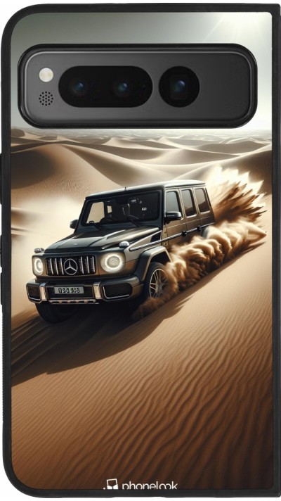 Coque Google Pixel Fold - Silicone rigide noir Mercedes G Drift Desert