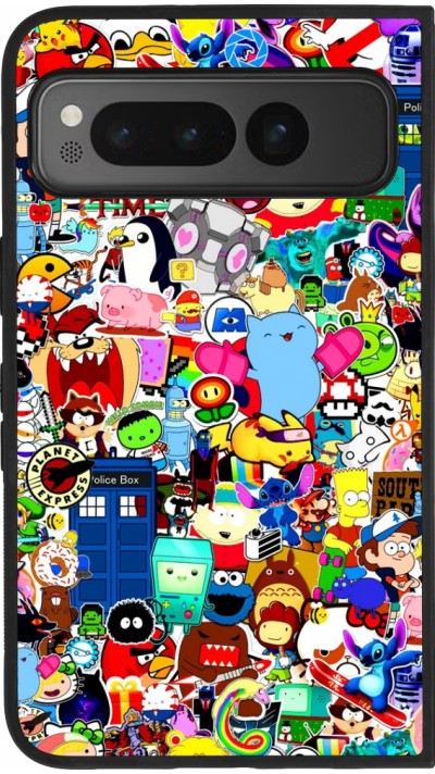 Coque Google Pixel Fold - Silicone rigide noir Mixed cartoons