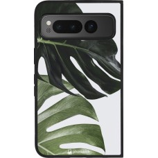 Google Pixel Fold Case Hülle - Silikon schwarz Monstera Plant