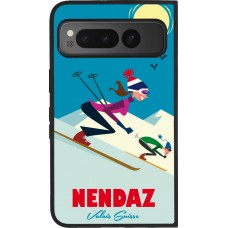 Google Pixel Fold Case Hülle - Silikon schwarz Nendaz Ski Downhill