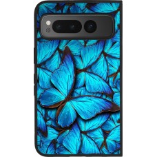 Google Pixel Fold Case Hülle - Silikon schwarz Papillon bleu