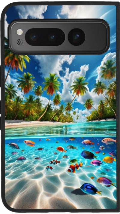 Google Pixel Fold Case Hülle - Silikon schwarz Strandparadies