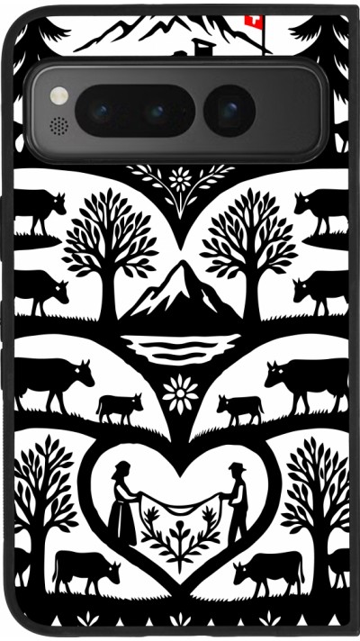 Coque Google Pixel Fold - Silicone rigide noir Poya Suisse 2