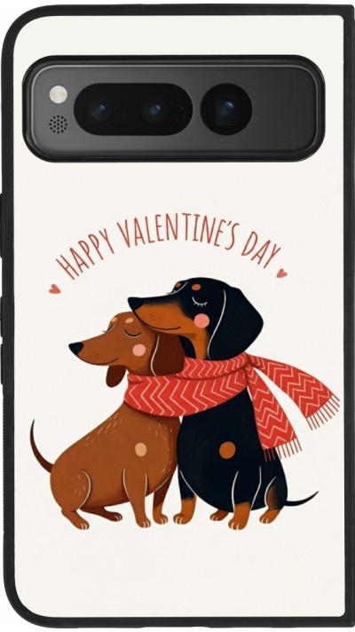 Coque Google Pixel Fold - Silicone rigide noir Saint Valentines Day 26 Happy Valentine