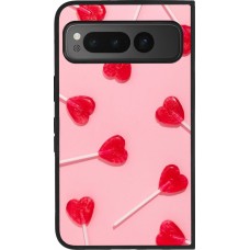 Google Pixel Fold Case Hülle - Silikon schwarz Saint Valentines Day 26 Lollipop