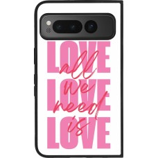 Coque Google Pixel Fold - Silicone rigide noir Saint Valentines Day 26 Love all we need is