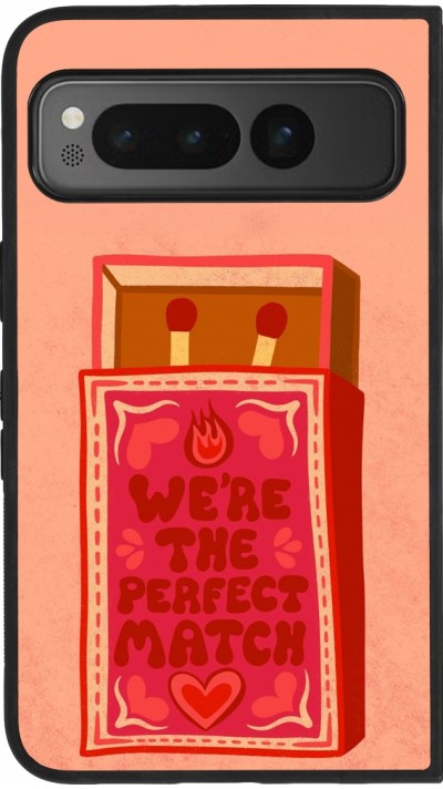 Coque Google Pixel Fold - Silicone rigide noir Saint Valentines Day 26 Perfect Match