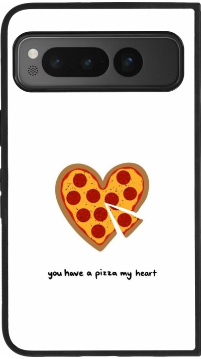 Coque Google Pixel Fold - Silicone rigide noir Saint Valentines Day 26 You have my pizza heart