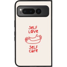 Coque Google Pixel Fold - Silicone rigide noir Saint Valentines Day 26 Self love self care