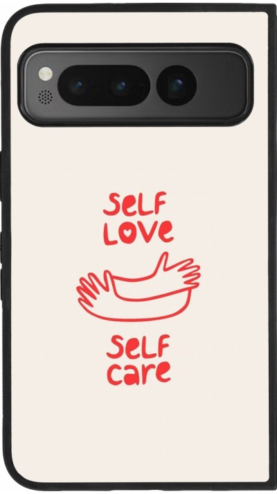 Coque Google Pixel Fold - Silicone rigide noir Saint Valentines Day 26 Self love self care