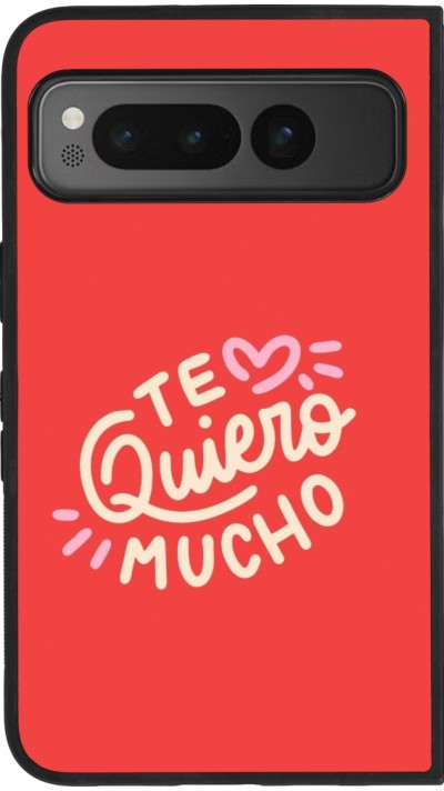 Coque Google Pixel Fold - Silicone rigide noir Saint Valentines Day 26 Te quiero mucho