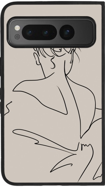 Coque Google Pixel Fold - Silicone rigide noir Salnikova 05