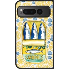Coque Google Pixel Fold - Silicone rigide noir Sardines in oil 2026