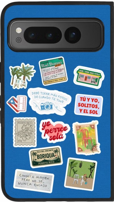 Google Pixel Fold Case Hülle - Silikon schwarz Seals of the Dominican Republic DTMF