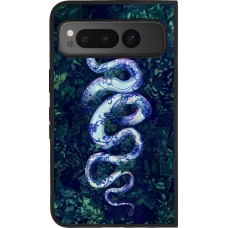 Coque Google Pixel Fold - Silicone rigide noir Serpent Blue Anaconda