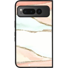 Coque Google Pixel Fold - Silicone rigide noir Shimmering Orange