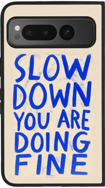 Google Pixel Fold Case Hülle - Silikon schwarz Slow down 2026