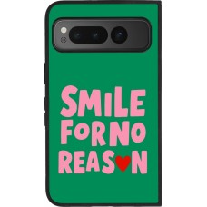 Coque Google Pixel Fold - Silicone rigide noir Smile for no reason 2026