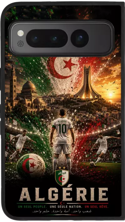 Google Pixel Fold Case Hülle - Silikon schwarz Fussball Algerien splash 2026