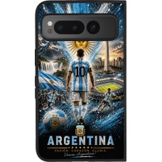 Google Pixel Fold Case Hülle - Silikon schwarz Fussball Argentinien splash 2026