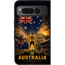 Google Pixel Fold Case Hülle - Silikon schwarz Fussball Australien splash 2026