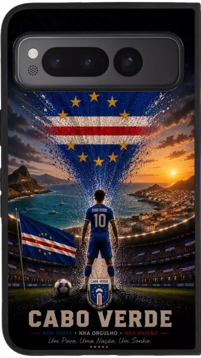 Google Pixel Fold Case Hülle - Silikon schwarz Fussball Kap Verde splash 2026