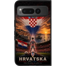 Google Pixel Fold Case Hülle - Silikon schwarz Fussball Kroatien splash 2026