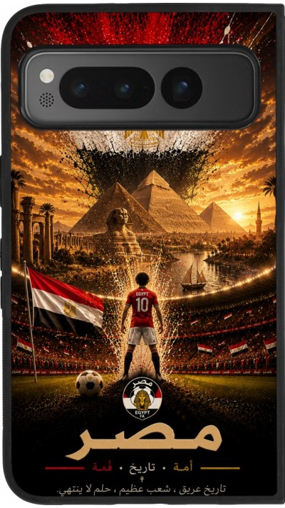 Google Pixel Fold Case Hülle - Silikon schwarz Fussball Ägypten splash 2026