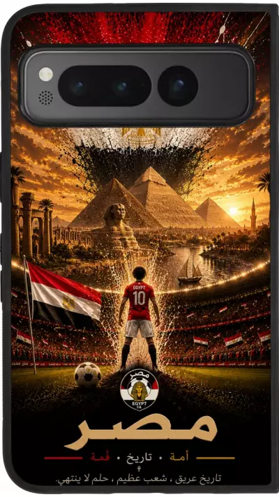 Google Pixel Fold Case Hülle - Silikon schwarz Fussball Ägypten splash 2026