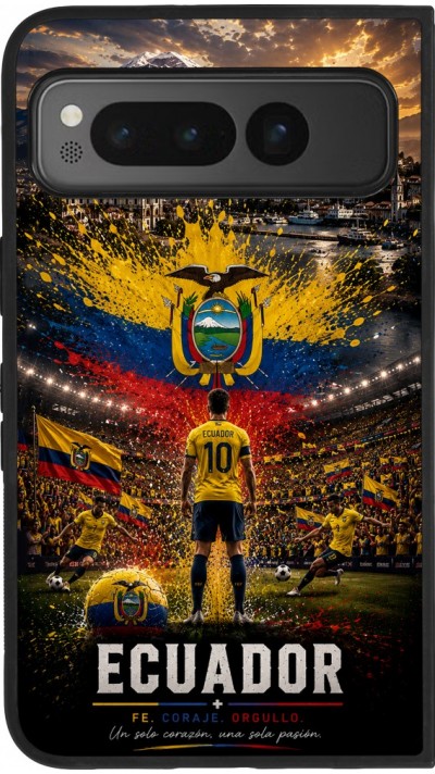 Google Pixel Fold Case Hülle - Silikon schwarz Fussball Ecuador splash 2026