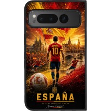 Google Pixel Fold Case Hülle - Silikon schwarz Fussball Espanien splash 2026