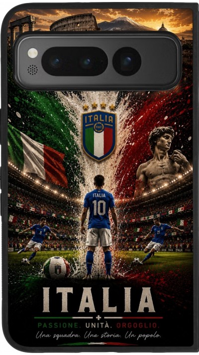 Google Pixel Fold Case Hülle - Silikon schwarz Fussball Italien splash 2026
