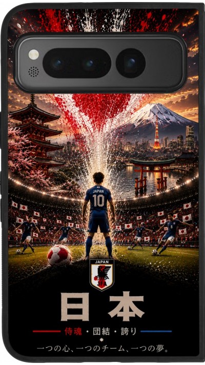 Google Pixel Fold Case Hülle - Silikon schwarz Fussball Japan splash 2026