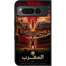 Google Pixel Fold Case Hülle - Silikon schwarz Fussball Marokko splash 2026