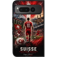 Google Pixel Fold Case Hülle - Silikon schwarz Fussball Suisse splash 2026