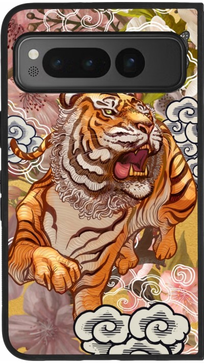 Google Pixel Fold Case Hülle - Silikon schwarz Spring 23 japanese tiger